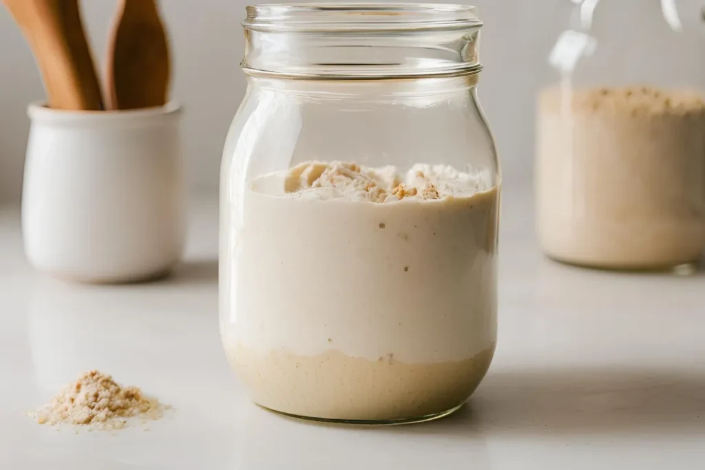 Easy Gluten-Free Sourdough Bread Recipe (Step-by-Step Guide) 3 Gluten-free sourdough starter bubbling in a jar