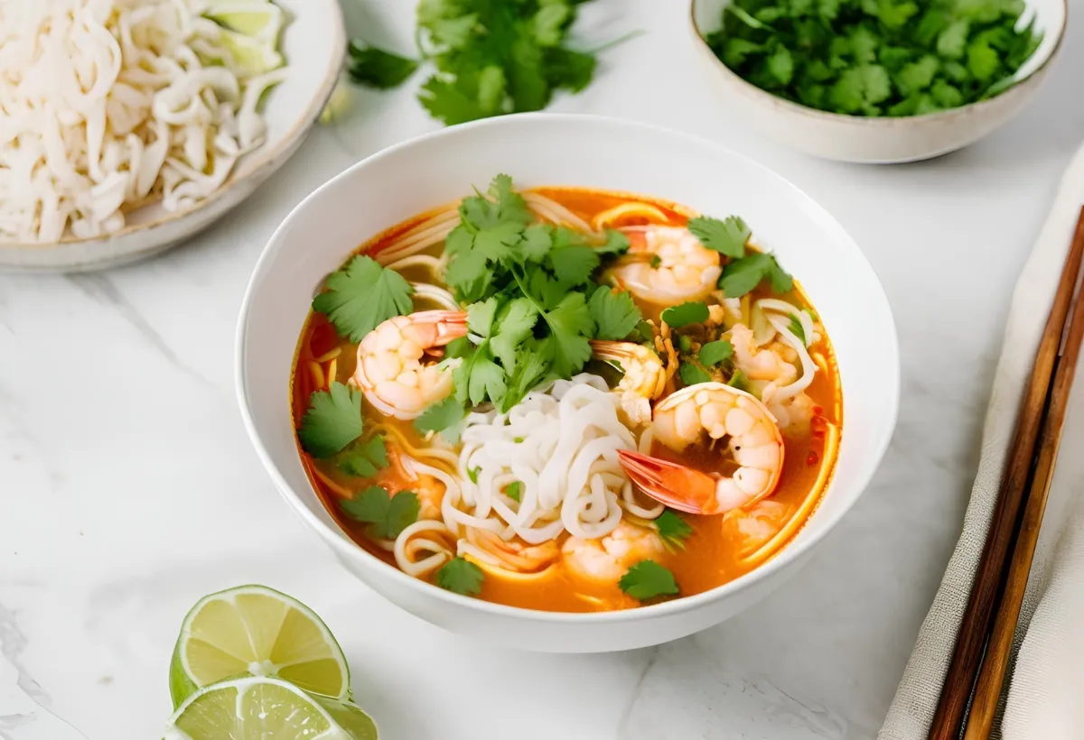 Bowl of Tom Yum Noodle Soup