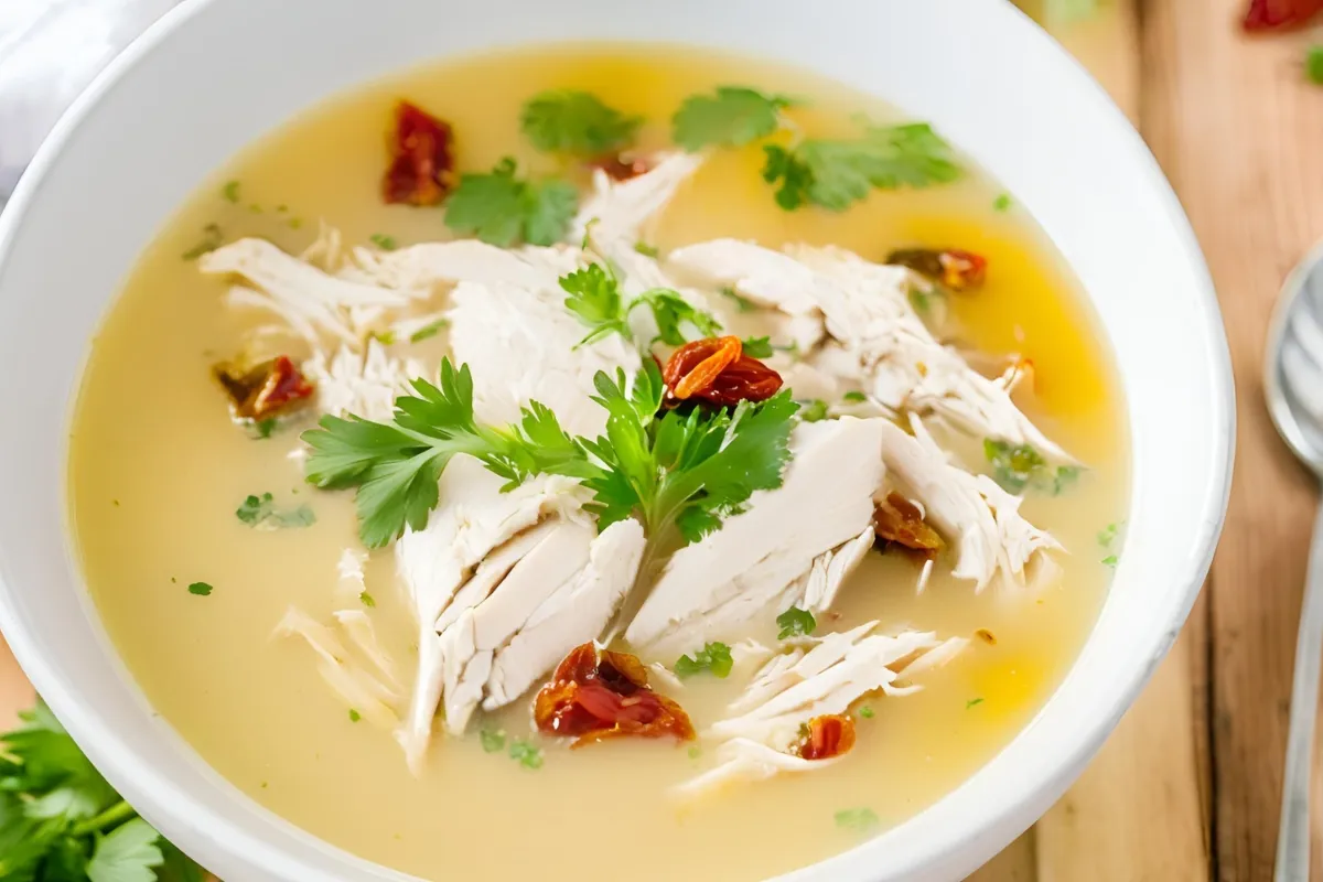 Creamy Chicken Soup in Bowl