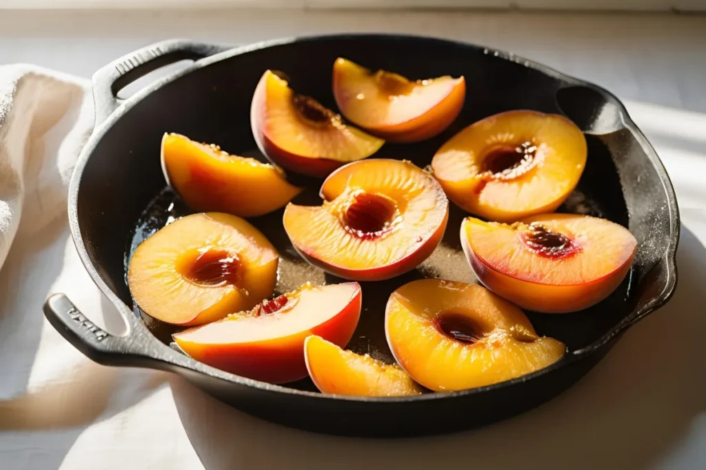 Peach Cobbler Pound Cake Recipe: A Perfect Dessert for Any Occasion 4 Caramelized peaches for pound cake