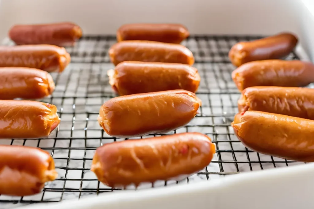 Best Mini Hot Dogs Recipe: Easy, Delicious Party Snack 4 Mini Hot Dogs in Air Fryer Basket