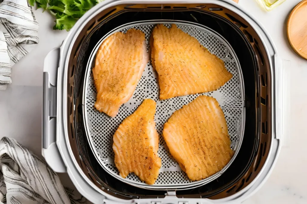 Air Fryer Tilapia Cooking Process