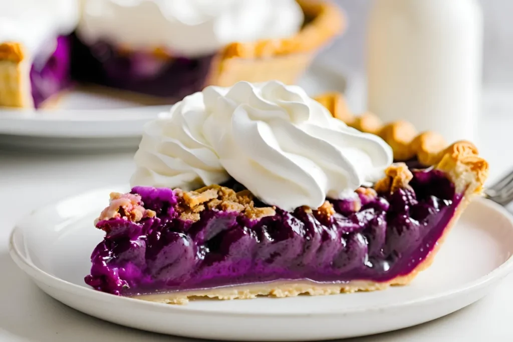Purple Sweet Potatoes: Benefits, Flavor, and Delicious Ways to Cook Them 5 Purple sweet potato pie with whipped cream