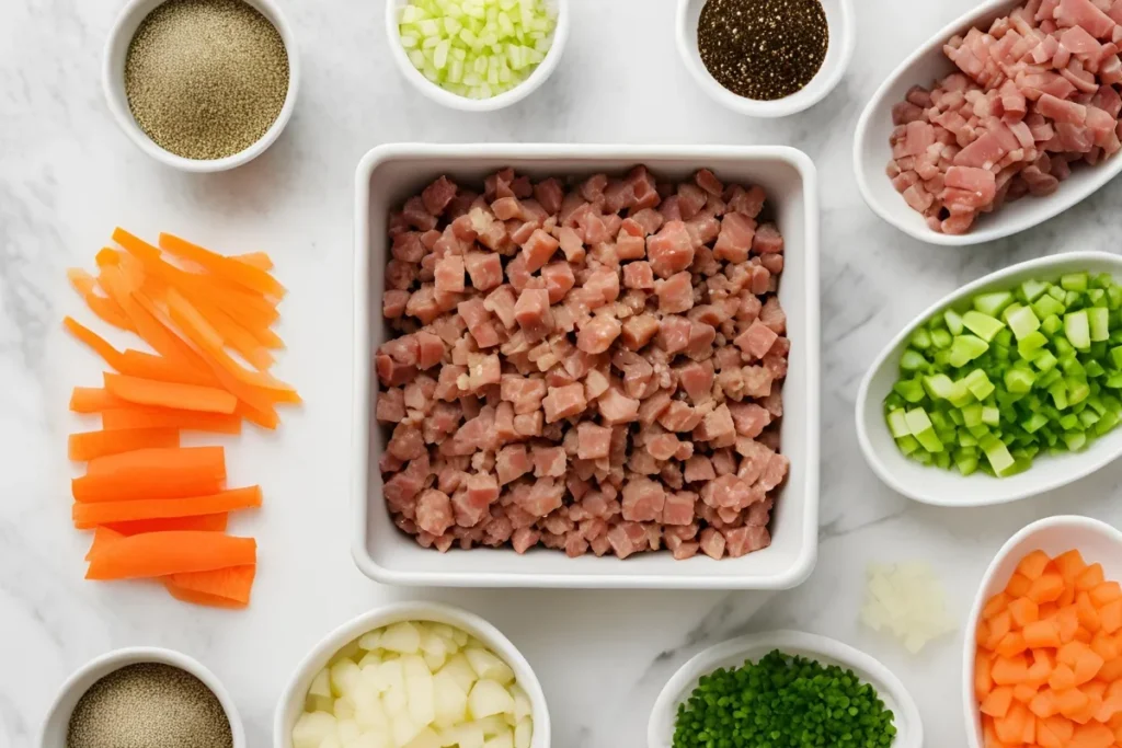 Hamburger Potato Soup: A Hearty, Comforting One-Pot Recipe 4 Soup ingredients laid out