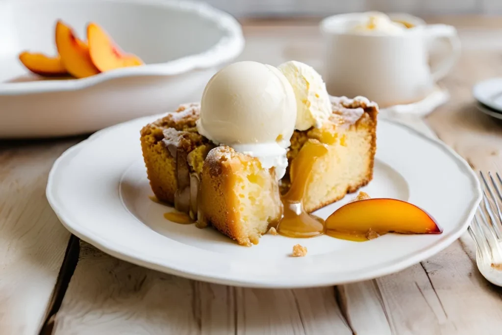 Peach Cobbler Pound Cake Recipe: A Perfect Dessert for Any Occasion 5 Peach cobbler pound cake with ice cream