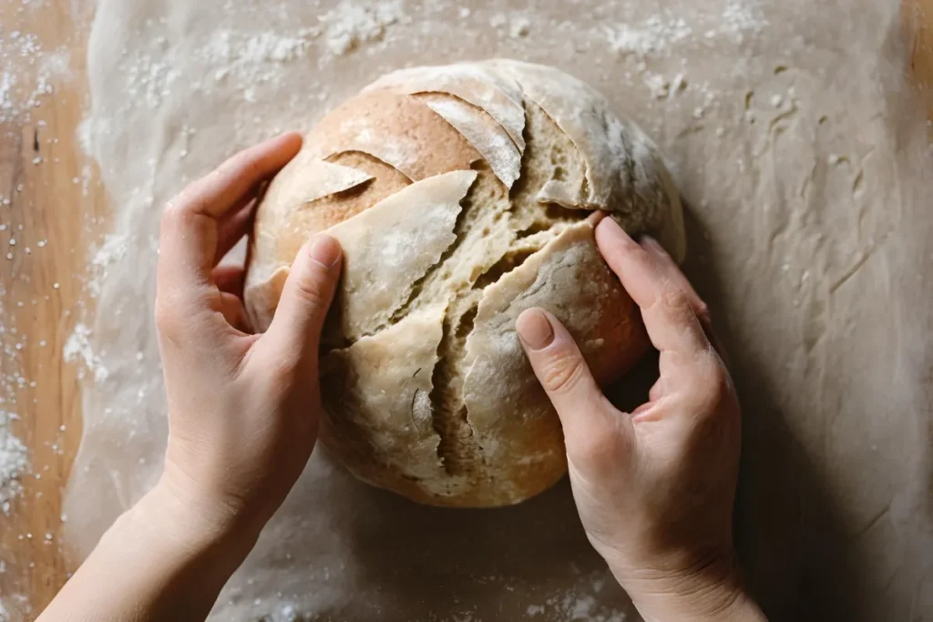 Easy Gluten-Free Sourdough Bread Recipe (Step-by-Step Guide) 4 Shaping gluten-free sourdough dough