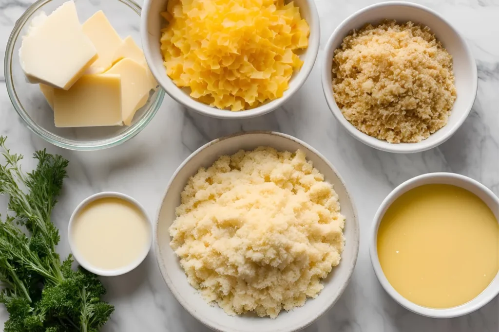 Crab Au Gratin Recipe: How to Make the Perfect Seafood Gratin 3 Grated cheese and breadcrumbs for topping