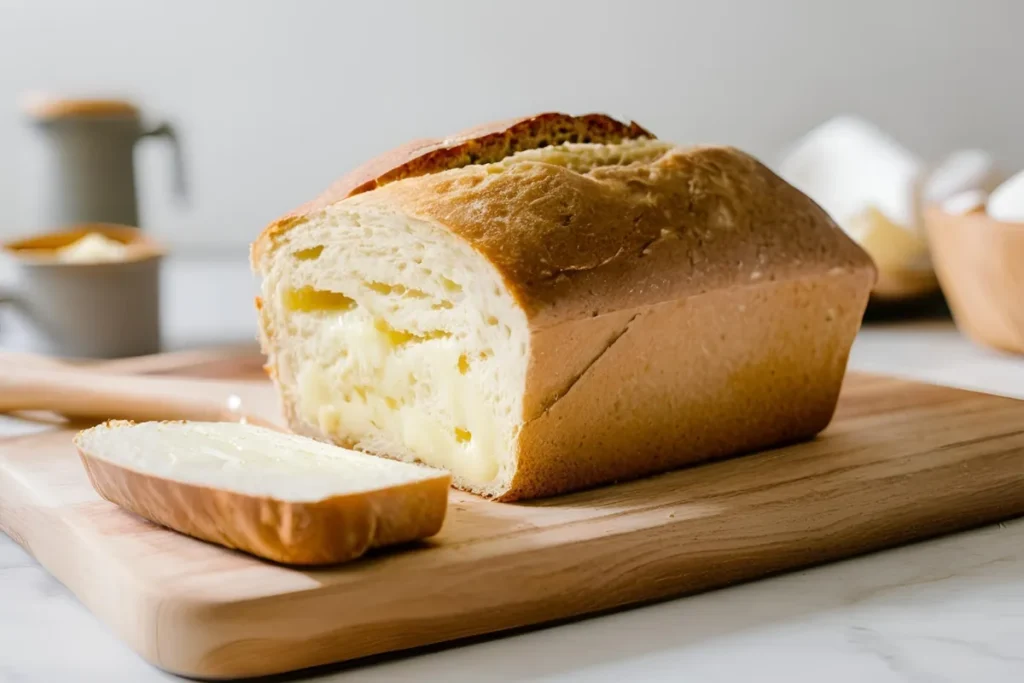 Easy Gluten-Free Sourdough Bread Recipe (Step-by-Step Guide) 5 Sliced gluten-free sourdough bread with butter