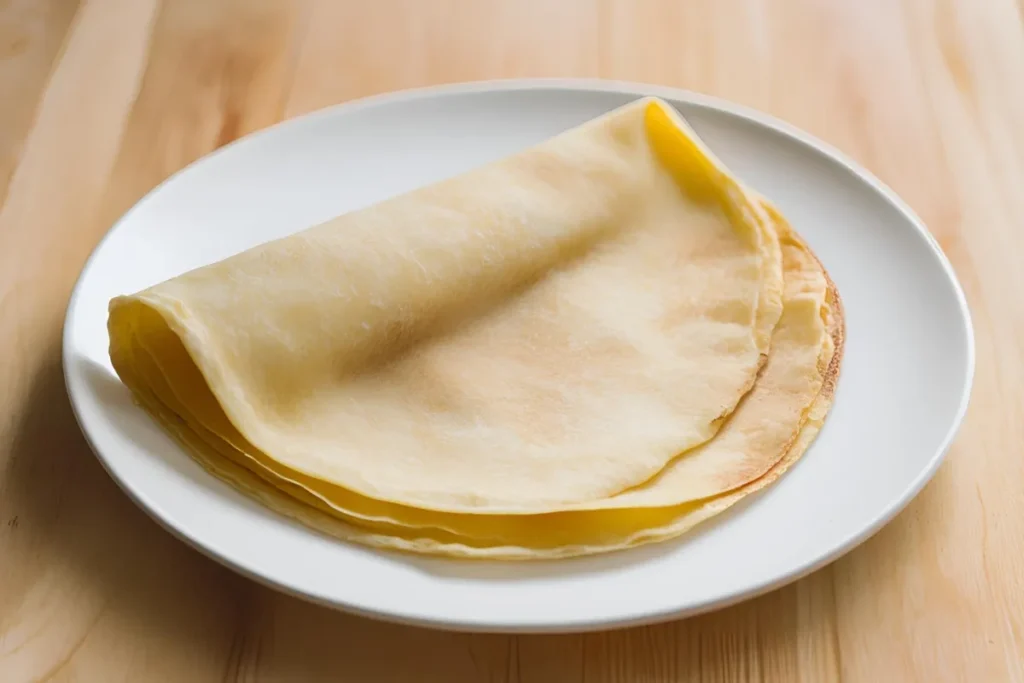 How to Make Sweet Crepes: Tips, Fillings, and Recipe Ideas 2 Thin, golden-brown crepe on a plate