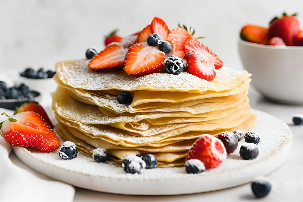 Sweet crepes with berries