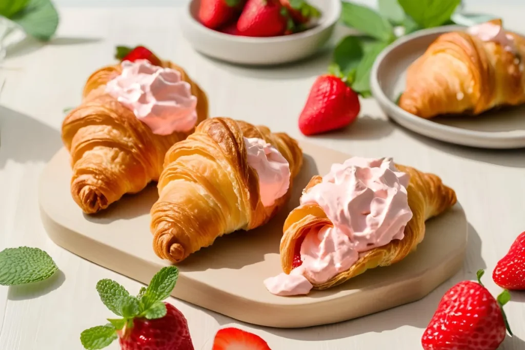 Strawberry Cream Cheese Recipe: Sweet, Tangy, and Irresistible 5 Strawberry cream cheese on croissant