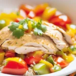Slow cooker salsa chicken made with frozen chicken breasts, a flavorful and easy weeknight meal.