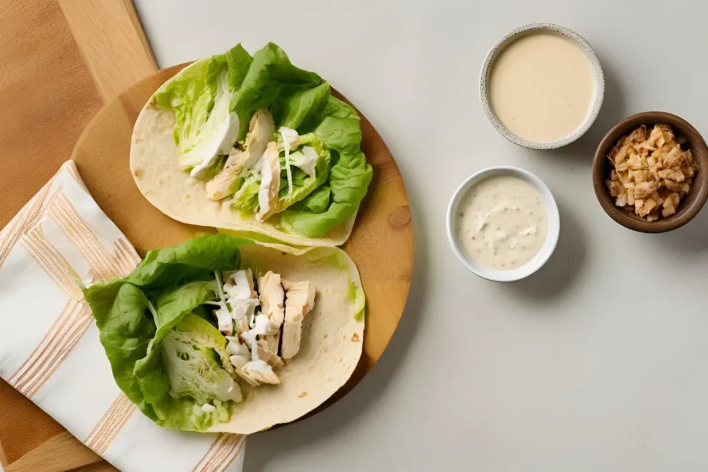 Chicken Caesar Wrap Calories: How to Enjoy a Healthy, Flavorful Wrap 2 Close-up of ingredients for a chicken caesar wrap