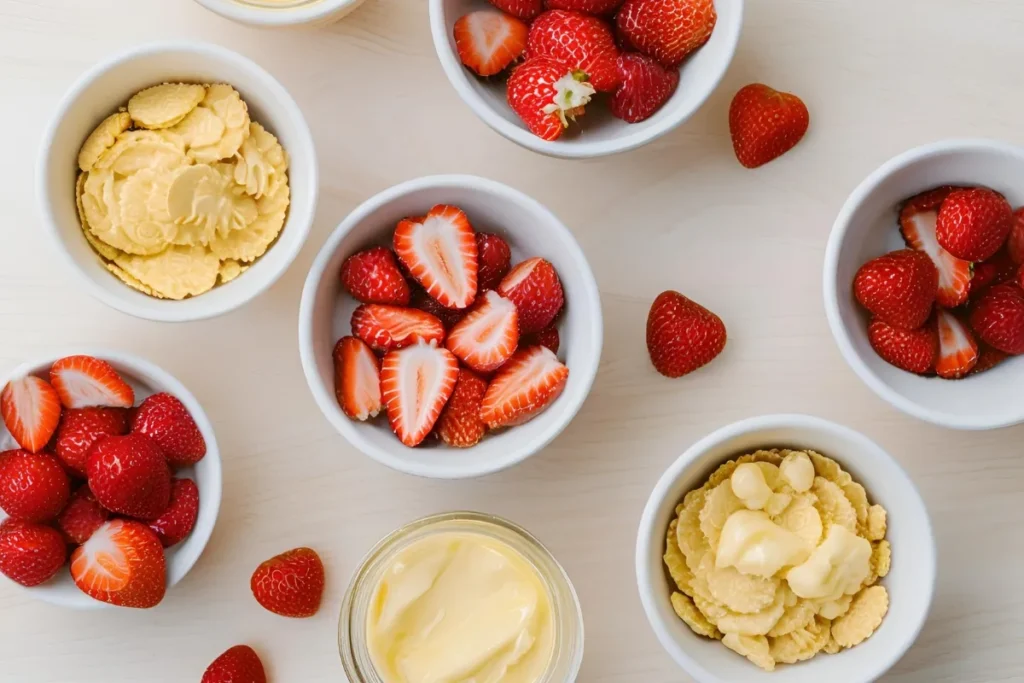 Strawberry Crunch Cake Recipe: Easy Homemade Dessert with a Buttery Crunch Topping 3 Strawberry Crunch Topping Ingredients