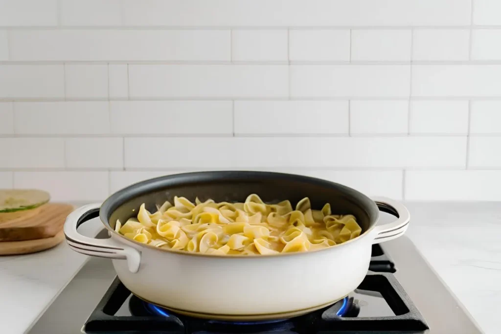 Delicious Pastalaya Recipe: A Flavorful One-Pot Cajun Meal in 30 Minutes 7 Pastalaya simmering in a pot on the stovetop, ready to be enjoyed.