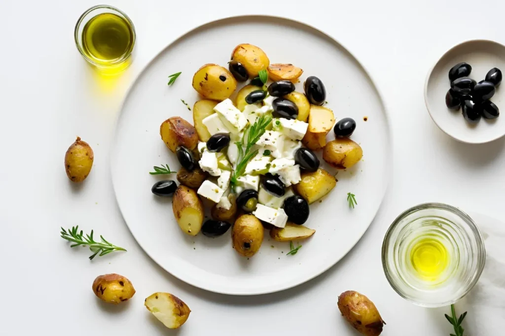 Crispy Feta Potatoes Recipe – Easy & Delicious Side Dish 4 Greek-style feta potatoes with olives