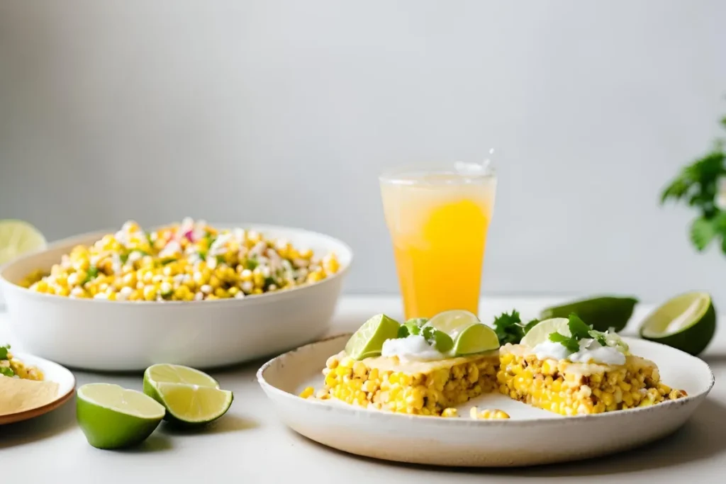 Mexican Street Corn Casserole Recipe – Easy, Creamy & Flavorful Side Dish 5 Mexican Street Corn Casserole served with tacos