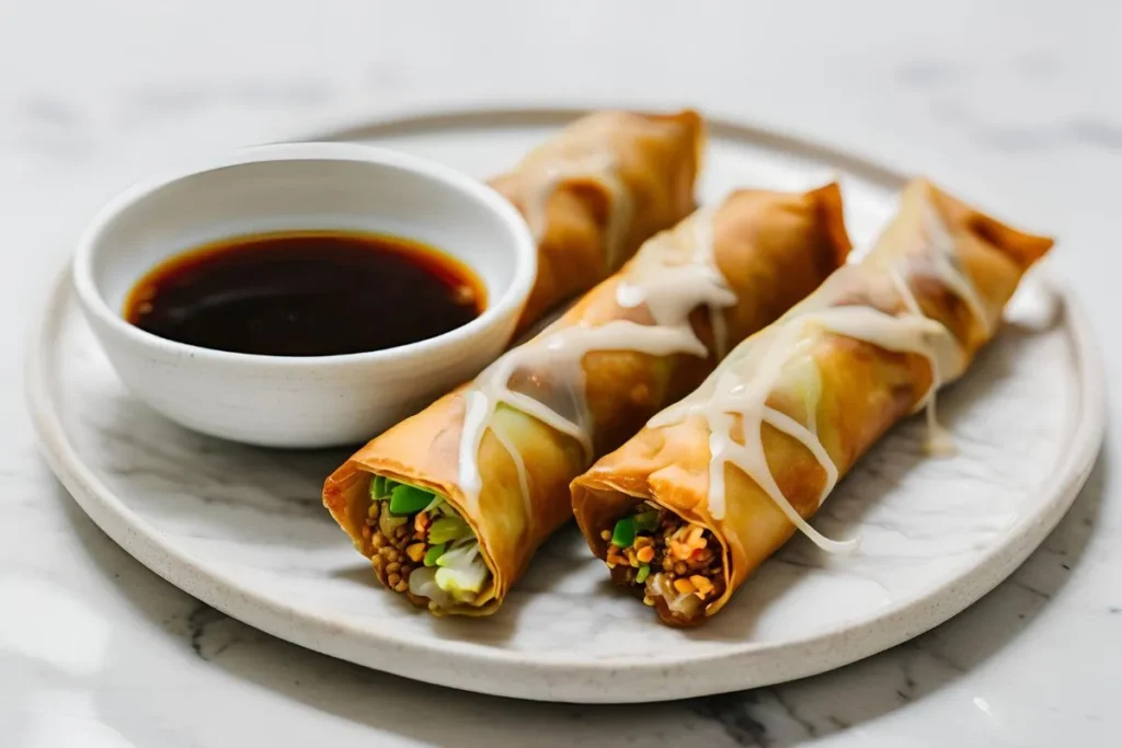 Crispy Vegetable Egg Rolls Recipe – Easy, Healthy & Delicious 4 Egg Rolls with Dipping Sauces