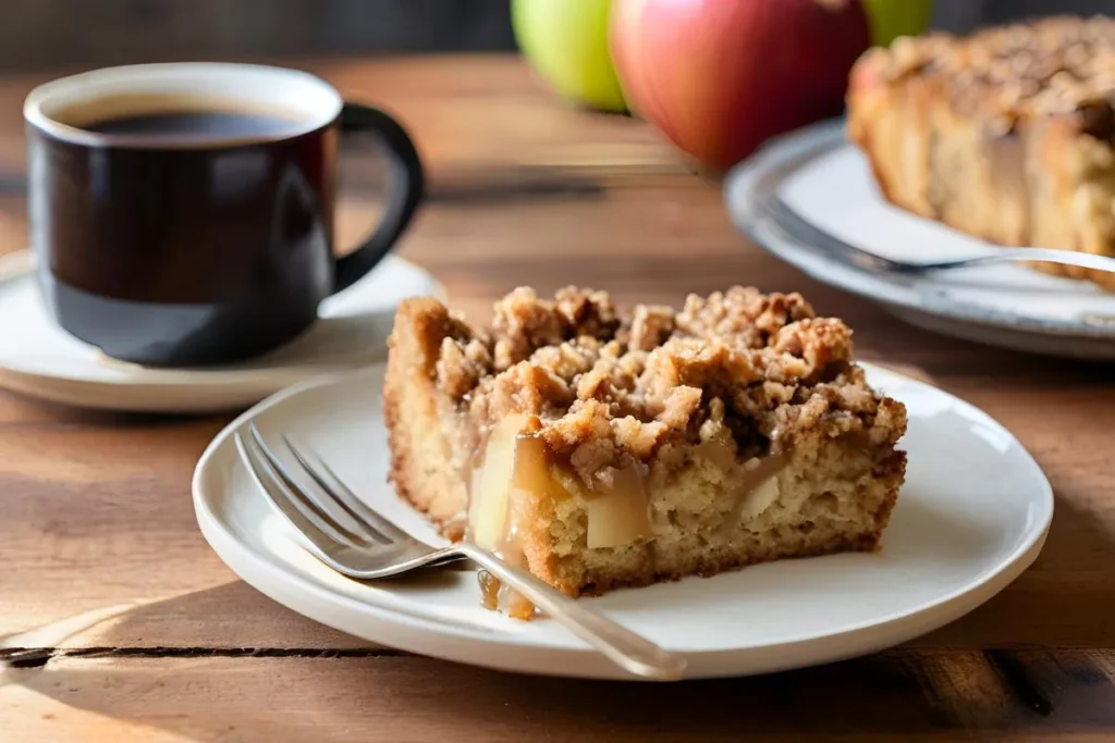Apple Coffee Cake Recipe – Moist, Spiced, and Perfect with Coffee 5 Sliced Apple Coffee Cake with Coffee