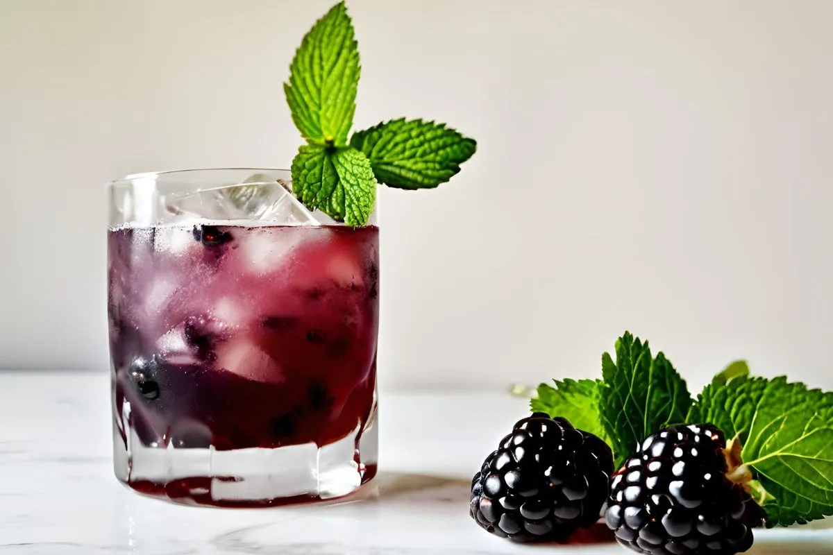 Refreshing Blackberry Smash Cocktail with fresh blackberries and mint.