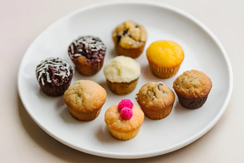 Delicious Mini Muffins: An Easy Recipe for Bite-Sized Treats 2 A plate of assorted mini muffins, showcasing different flavors and variations. Perfect for parties or snacking.