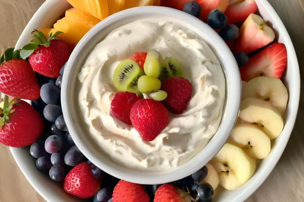 Greek Yogurt Desserts: 3 Delicious & Healthy Recipes 2 Creamy Greek yogurt fruit dip served with a variety of fresh fruits. A healthy and tasty Greek yogurt dessert.
