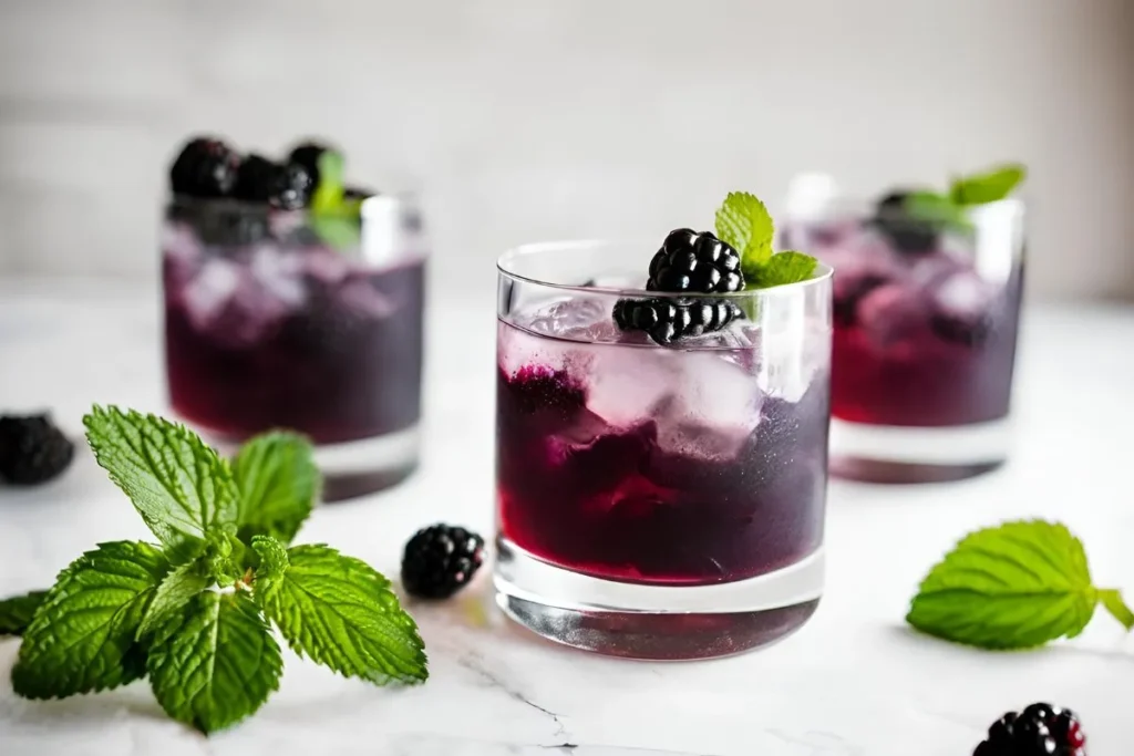 How to Make a Delicious Blackberry Smash Cocktail 7 Two glasses of Blackberry Smash Cocktail, perfect for sharing.